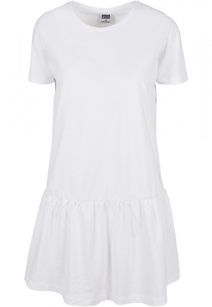Ladies Valance Tee Dress - white XS