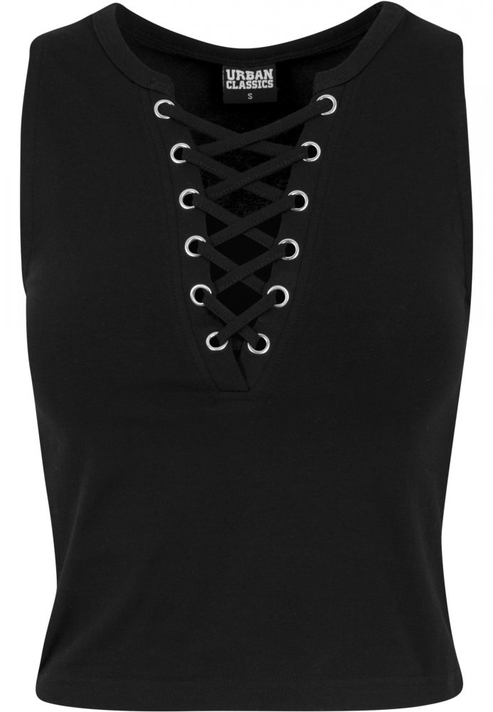 Ladies Lace Up Cropped Top XS