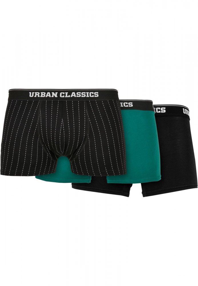Organic Boxer Shorts 3-Pack - pinstripe aop+black+treegreen XL