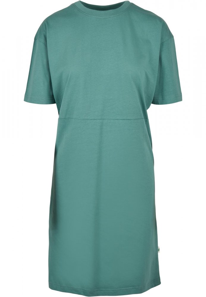 Ladies Organic Oversized Slit Tee Dress - paleleaf XS