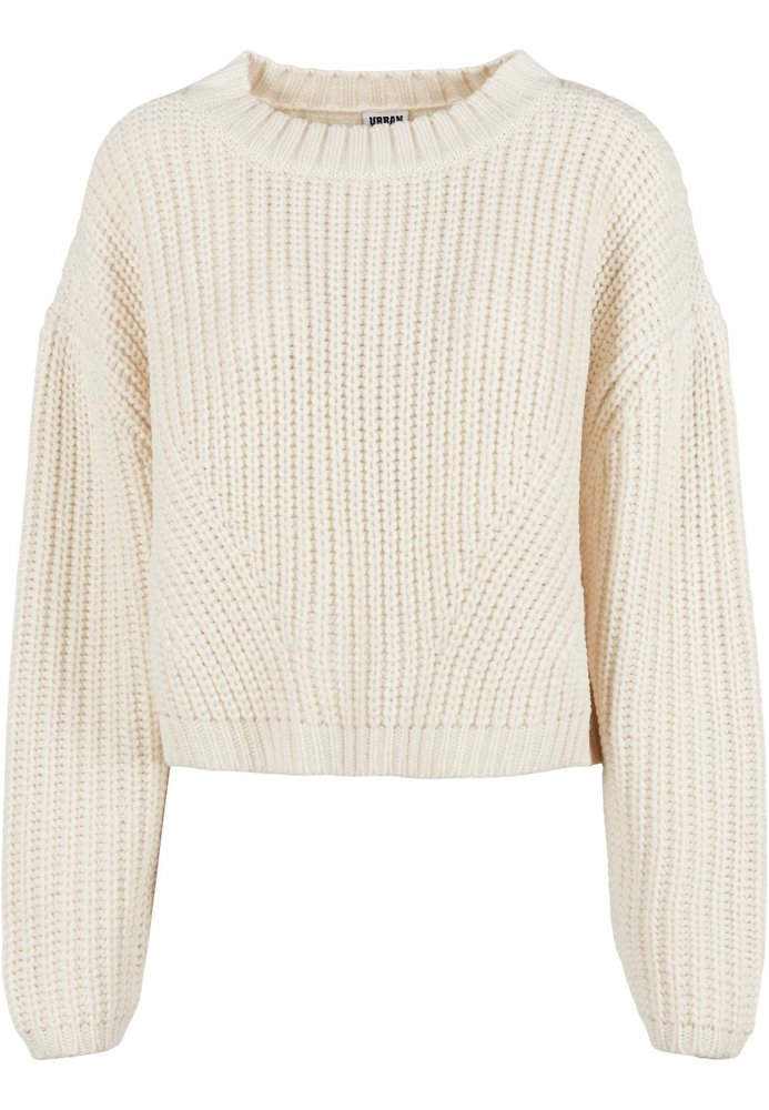 Ladies Wide Oversize Sweater - whitesand XS