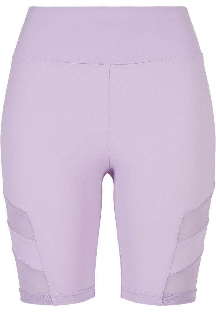 Ladies High Waist Tech Mesh Cycle Shorts - lilac XL