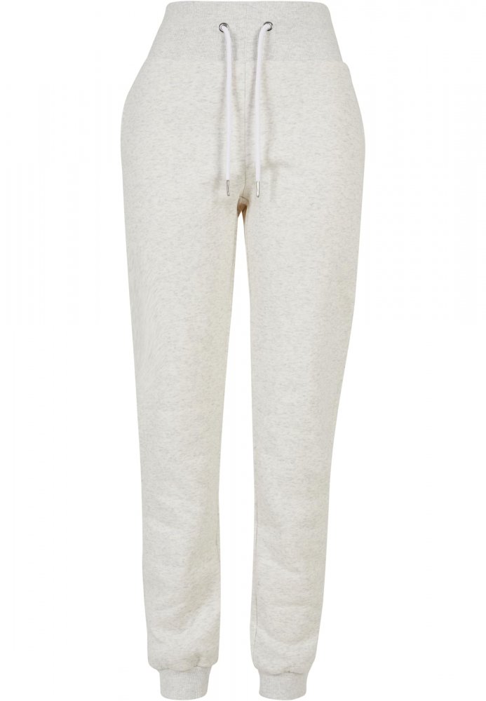 Světle šedé dámské tepláky Urban Classics High Waist Color Melange Sweat Pants XL