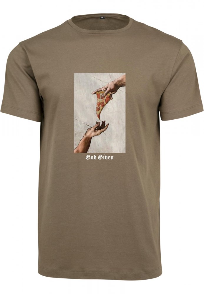God Given Pizza Tee - olive S