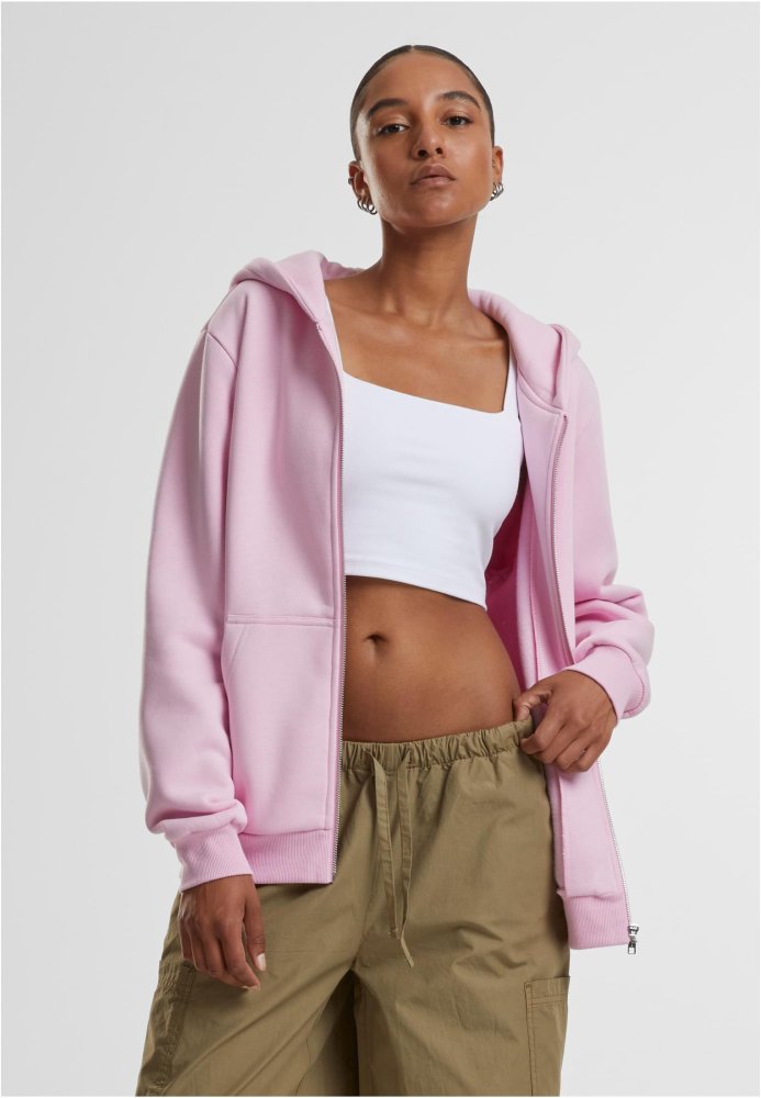 Ladies Fluffy Zip Hoody - softpink XL