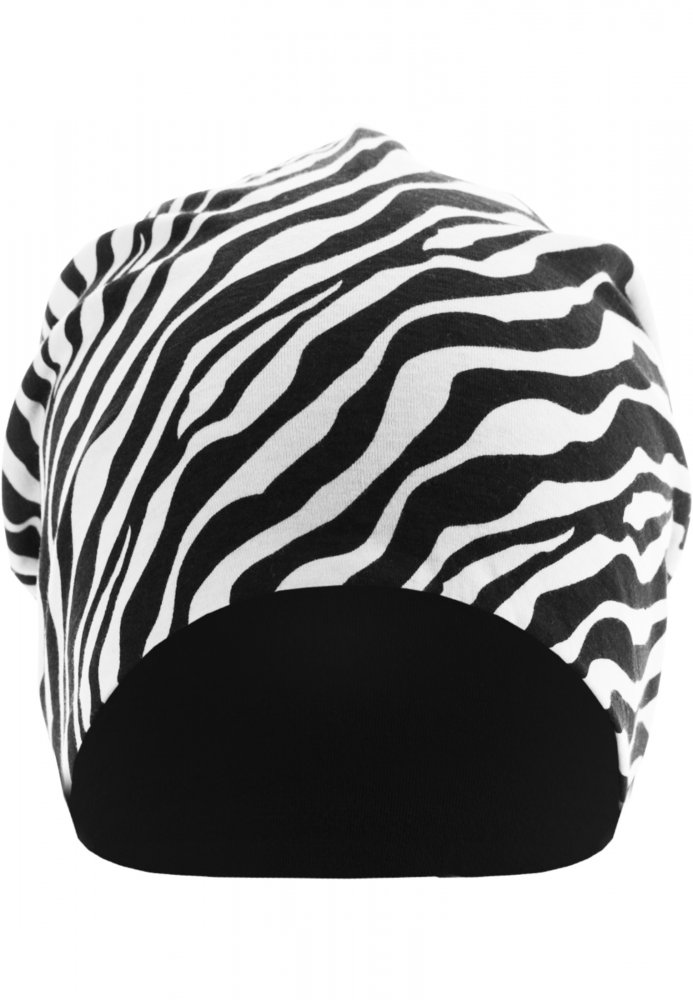 Printed Jersey Beanie - Zebra/black