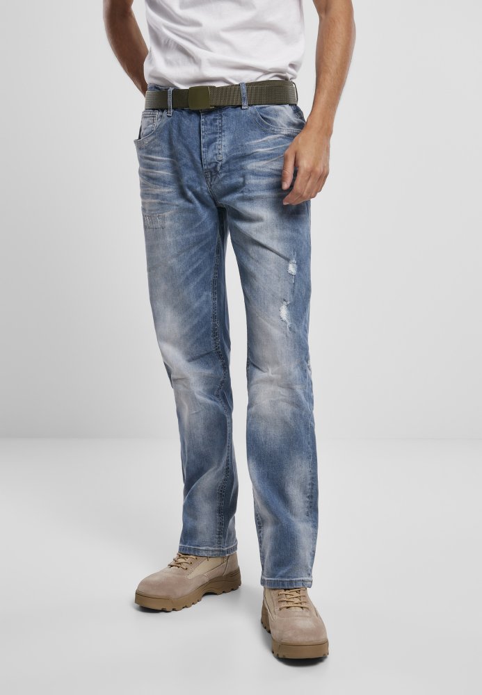 Modré pánské džíny Brandit Will Washed Denim Jeans 33/34