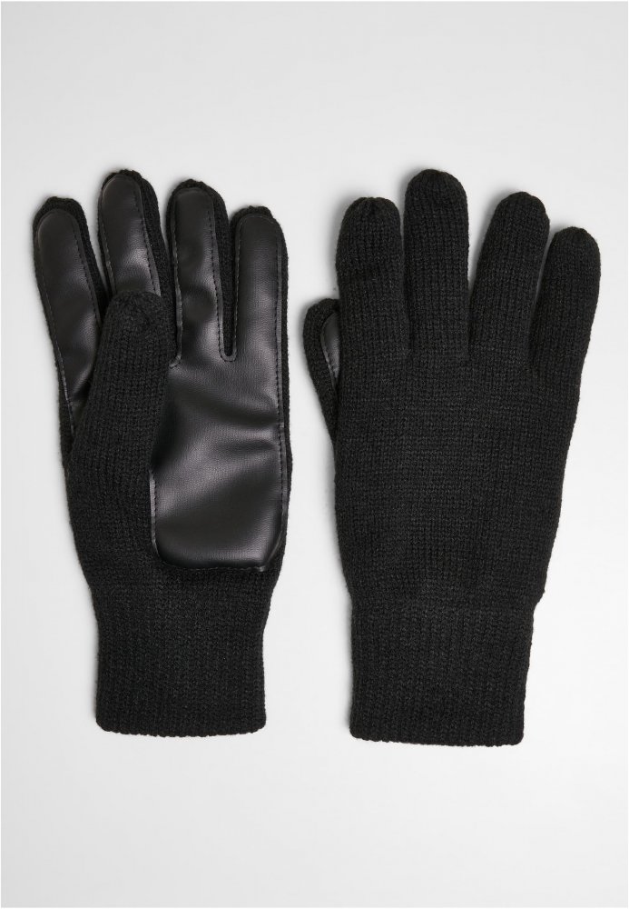 Synthetic Leather Knit Gloves S/M