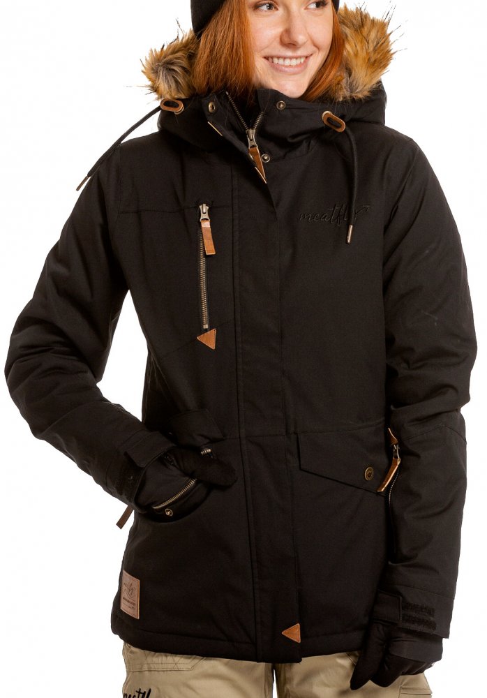 Zimní snowboardová dámská bunda Meatfly Athena Premium black S