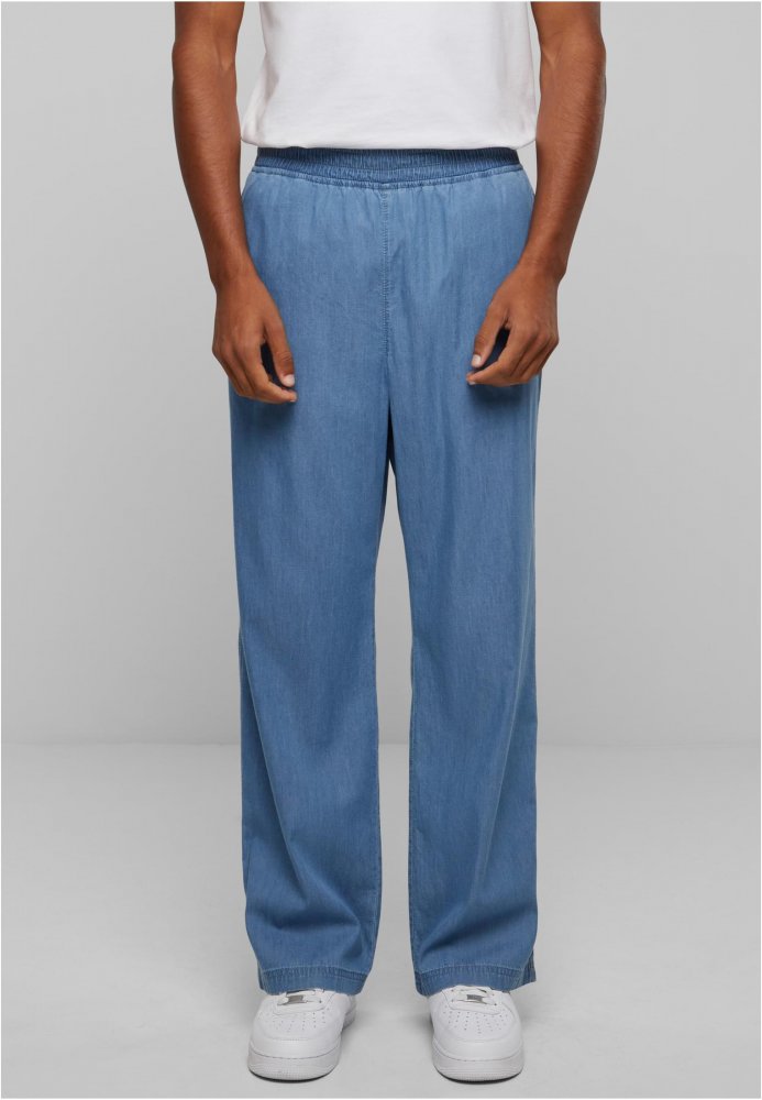 Oversized Lightweight Denim Pants - skyblue washed L