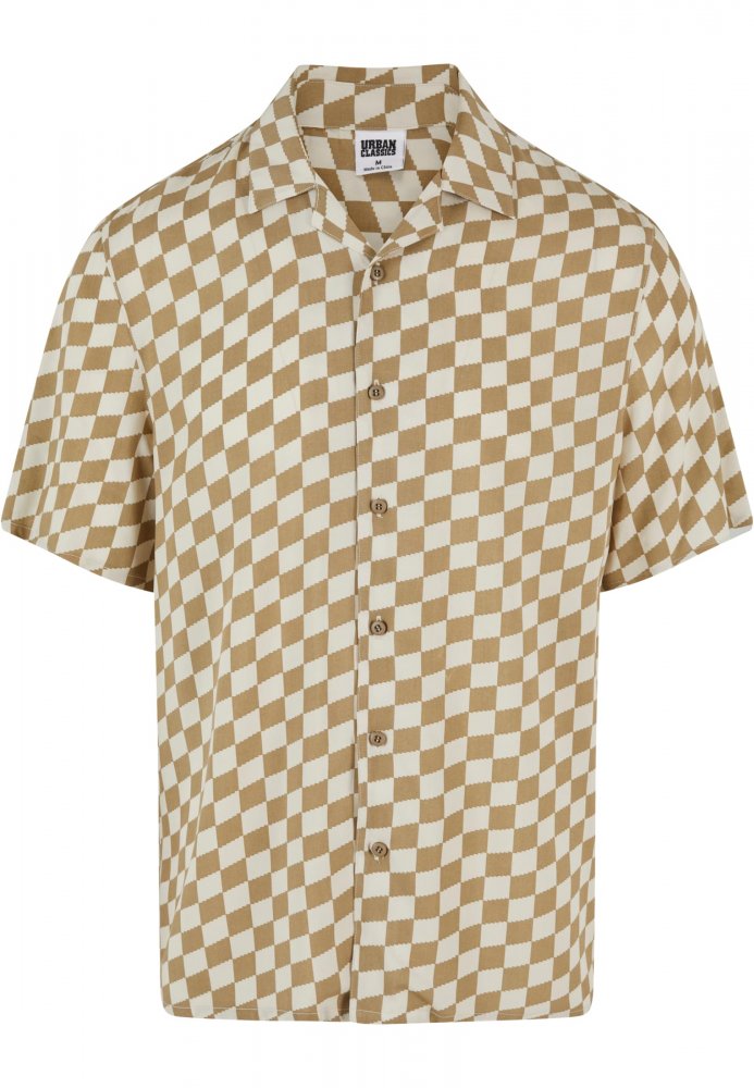 Viscose AOP Resort Shirt - khakicheck XL