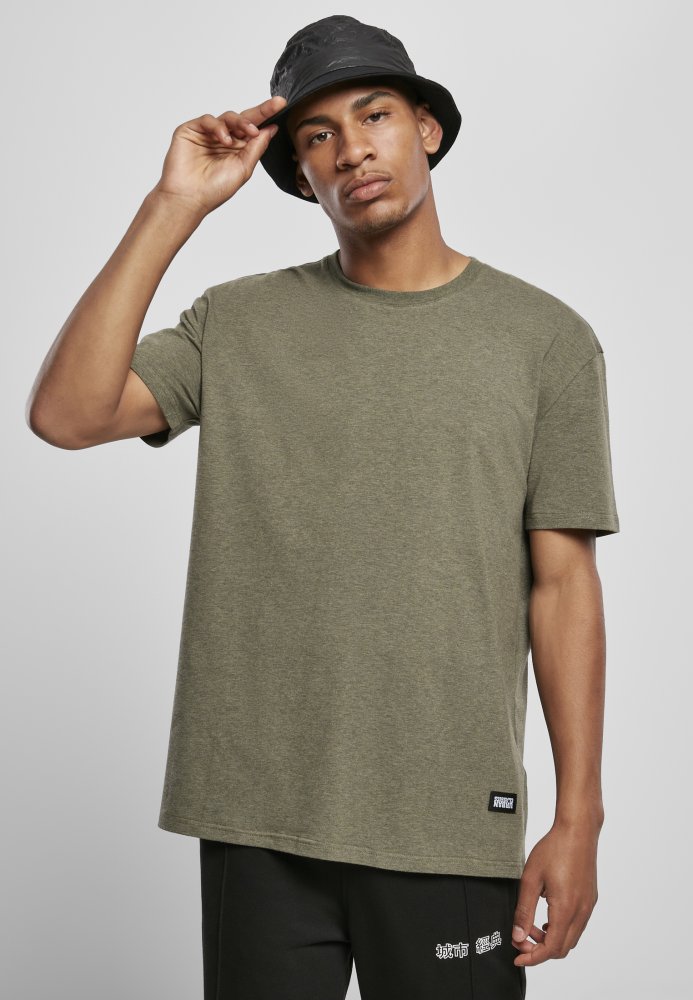 Oversize Melange Tee - darkgreen melange M