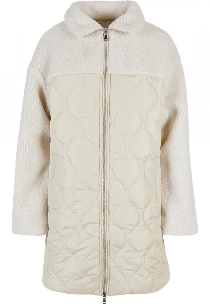 Světlý dámský sherpa kabát Urban Classics Oversized Quilted XL