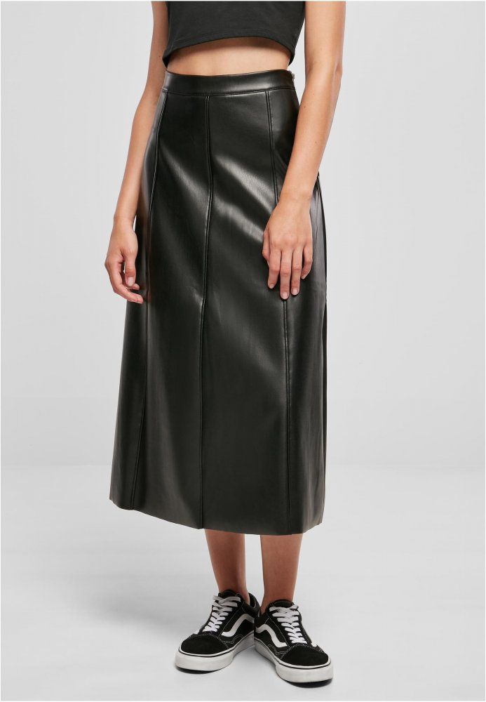 Ladies Synthetic Leather Midi Skirt M