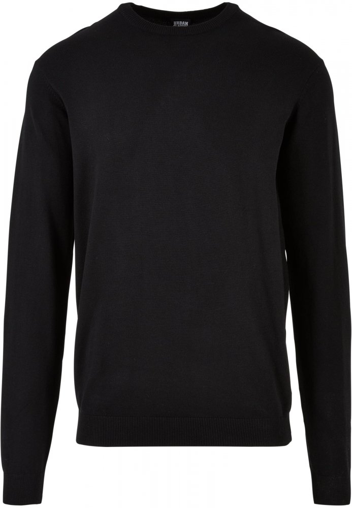 Knitted Crewneck Sweater - black 5XL