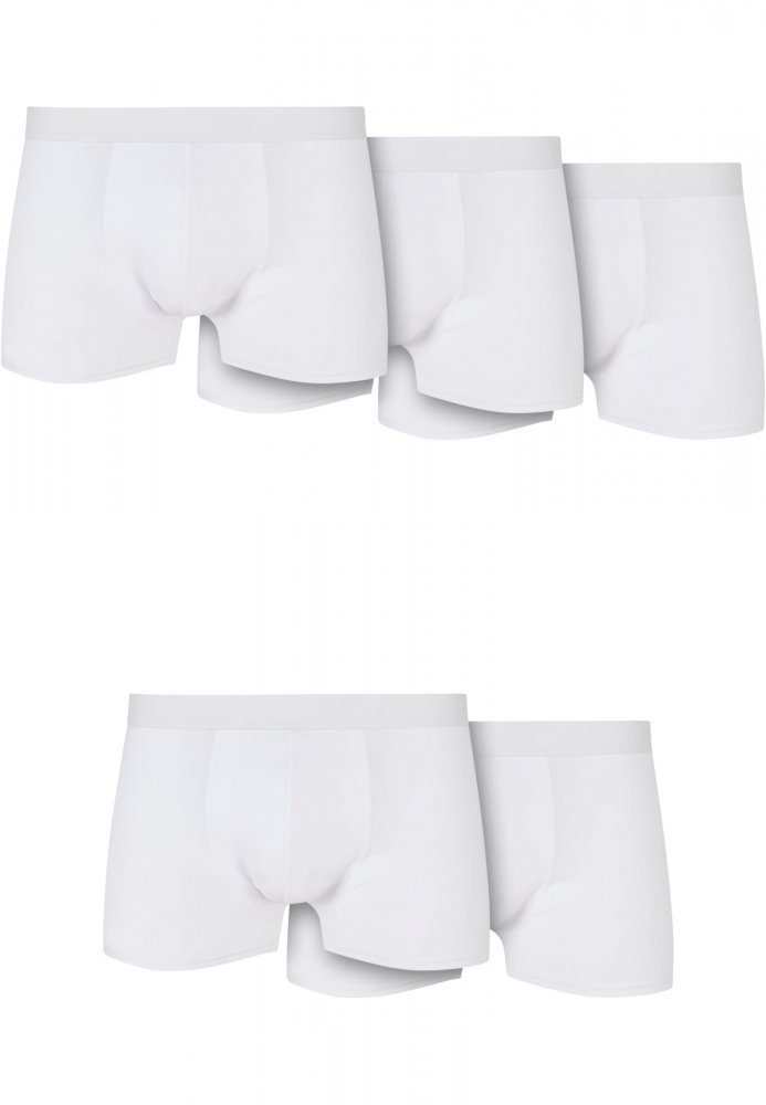 Solid Organic Cotton Boxer Shorts 5-Pack - white+white+white+white+white XL