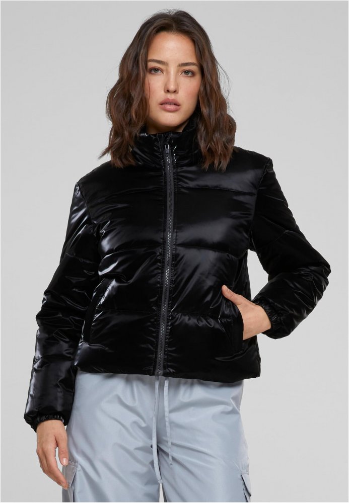 Ladies Shark Skin Puffer Jacket - black 3XL