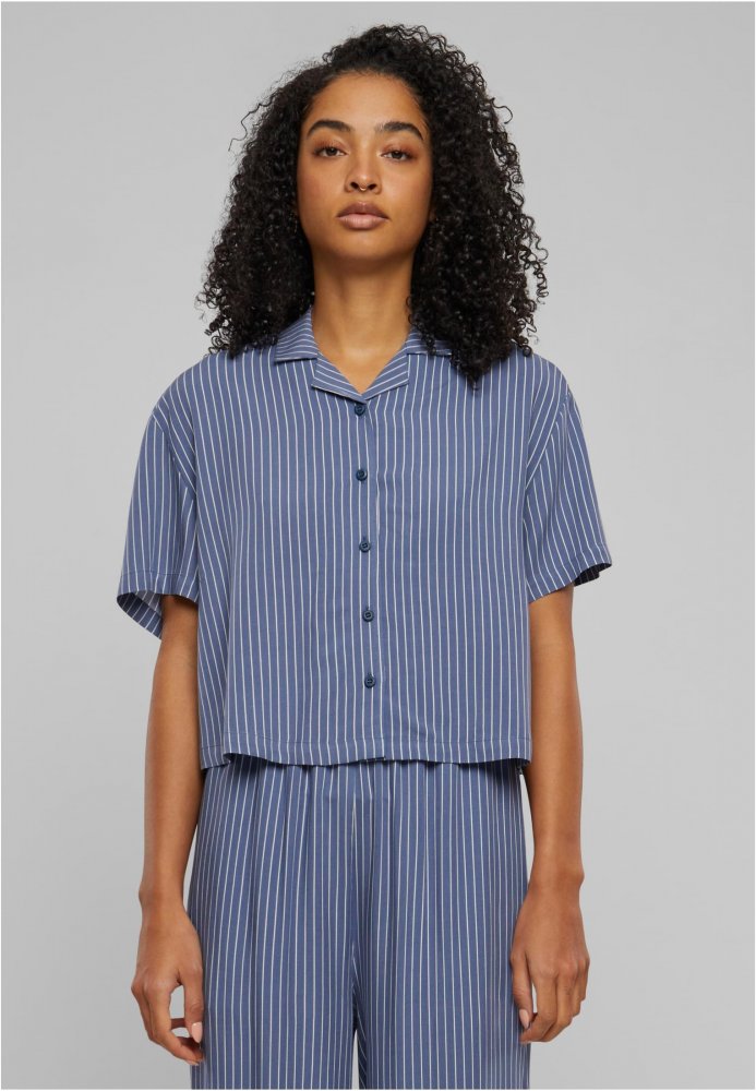 Ladies Viscose Resort Shirt - vintagebluepinstripe XL