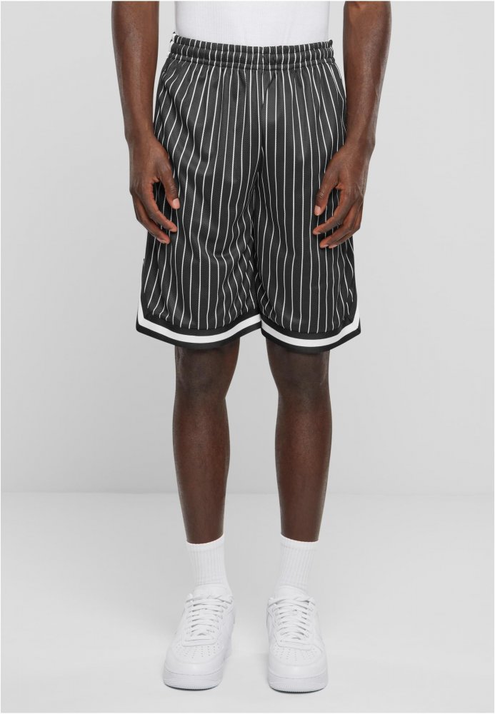 Striped Mesh Shorts - black/white XL
