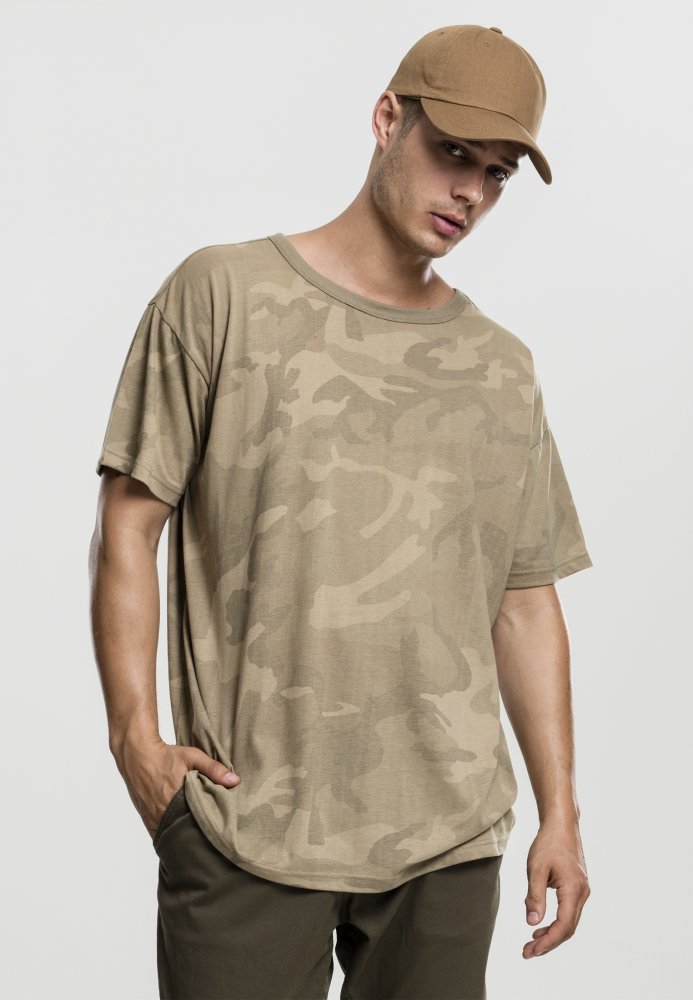 Camo Oversized Tee - sand camo S