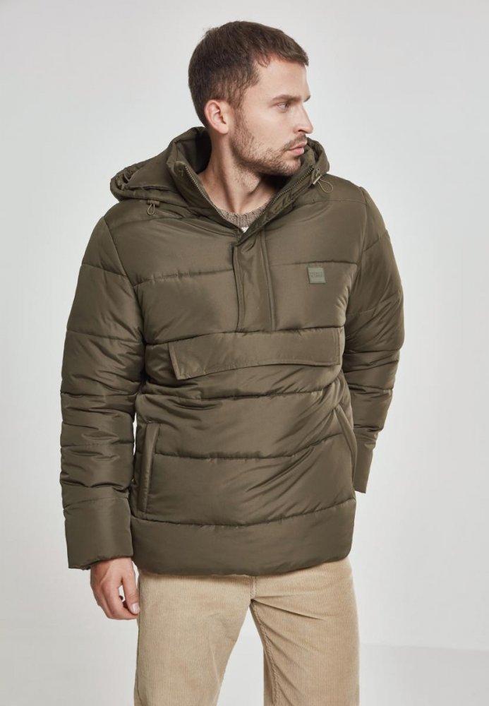 Pull Over Puffer Jacket - dark olive XL