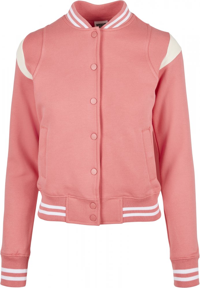 Ladies Inset College Sweat Jacket - palepink/whitesand L