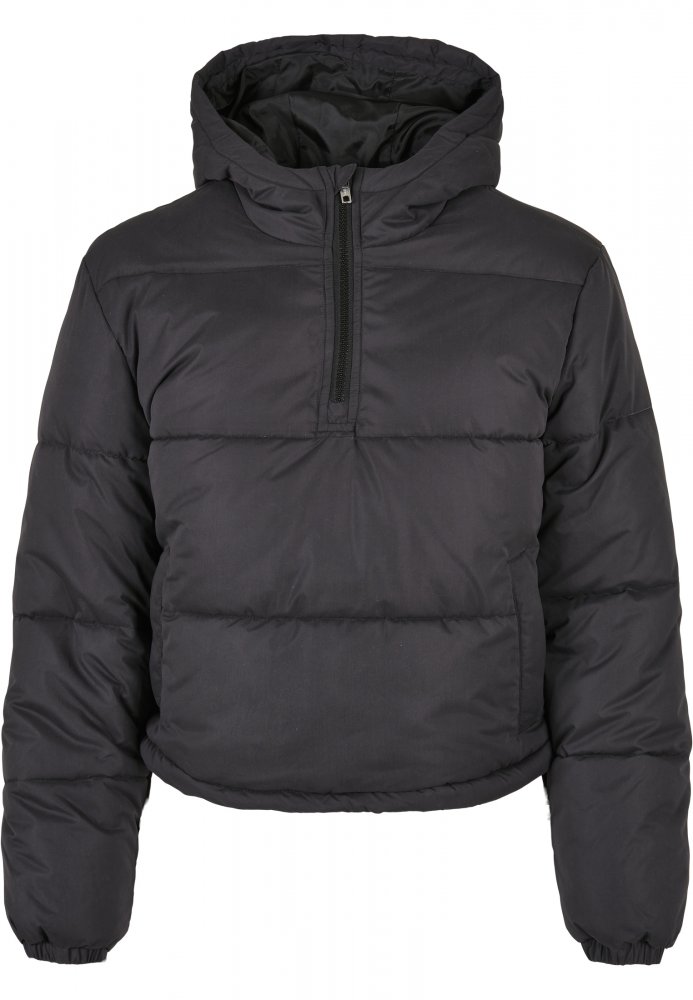 Ladies Puffer Pull Over Jacket - black XL