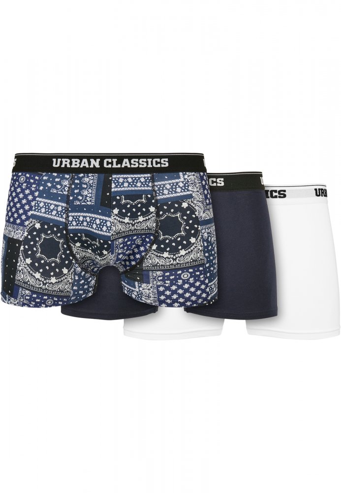 Organic Boxer Shorts 3-Pack - bandana navy+navy+white S