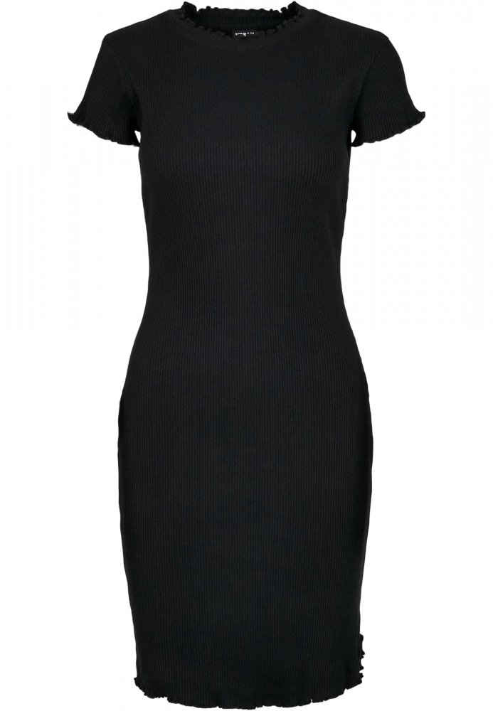 Ladies Rib Tee Dress - black 5XL