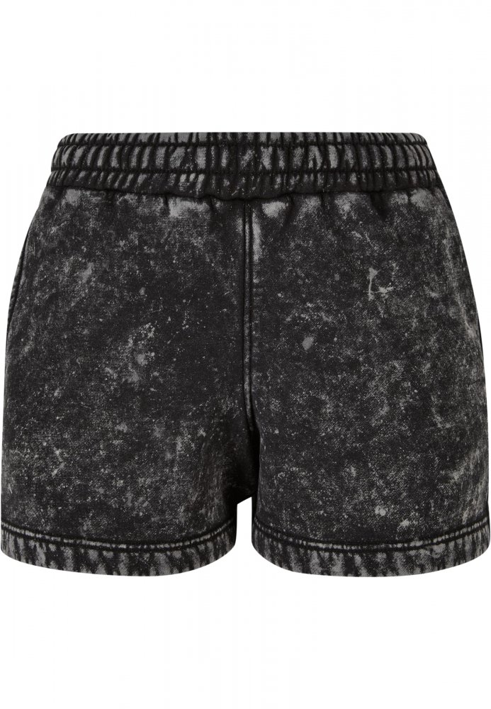 Ladies Towel Washed Sweat Shorts - black XS