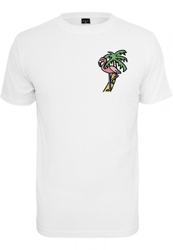 Flamingo T-Shirt Round Neck - white 5XL