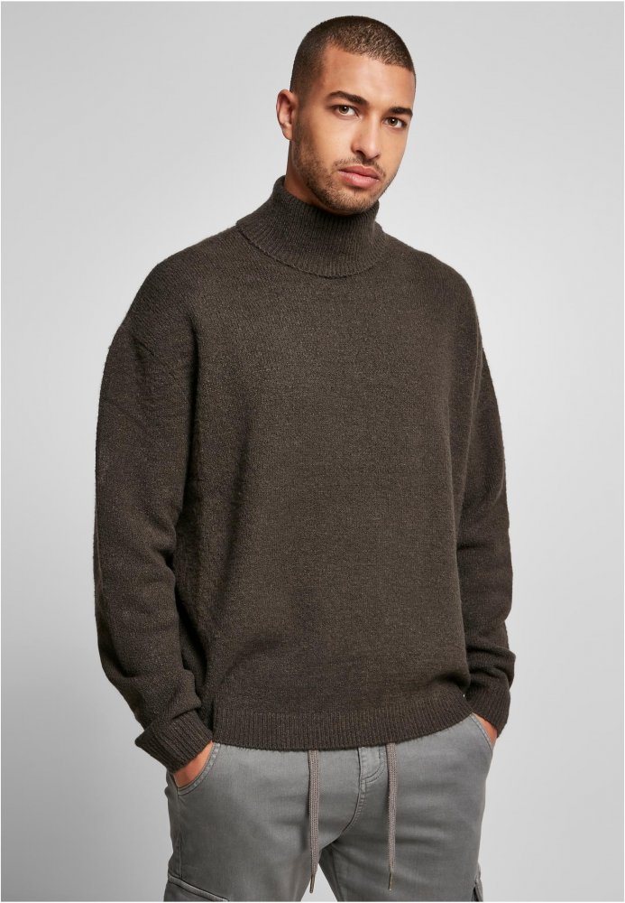 Oversized Roll Neck Sweater - blackbird XL