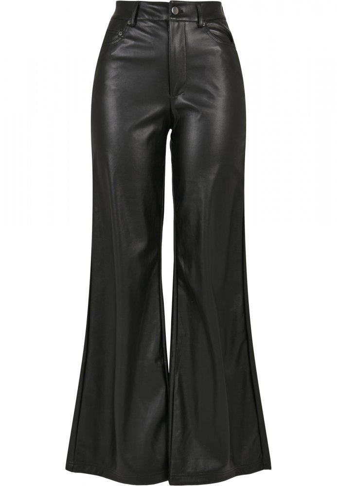 Ladies Faux Leather Wide Leg Pants 26