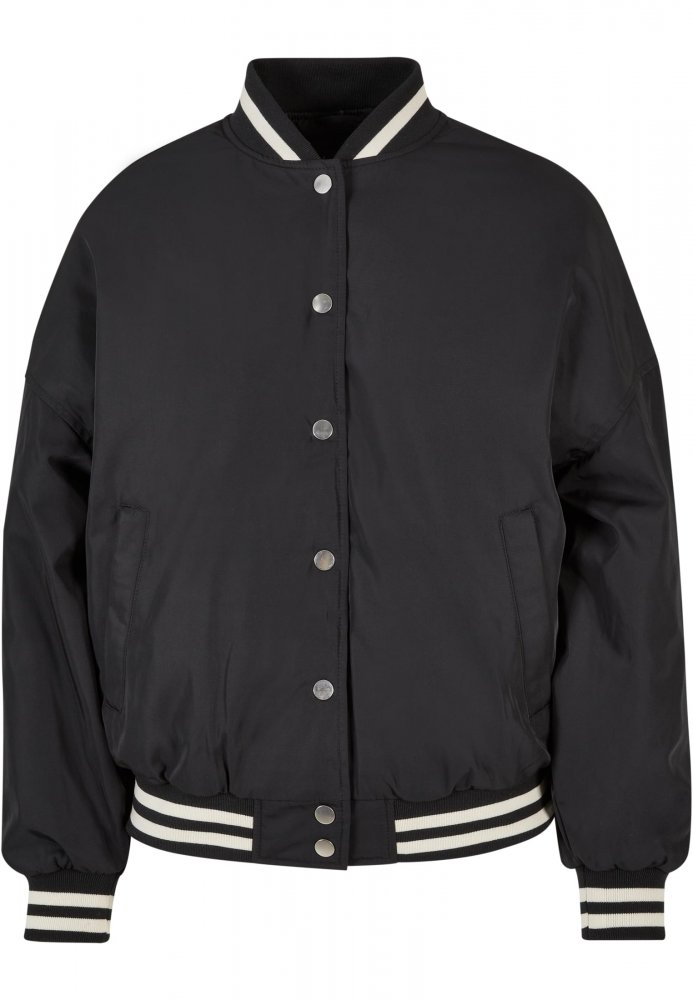 Ladies Oversized Recycled College Jacket - black L