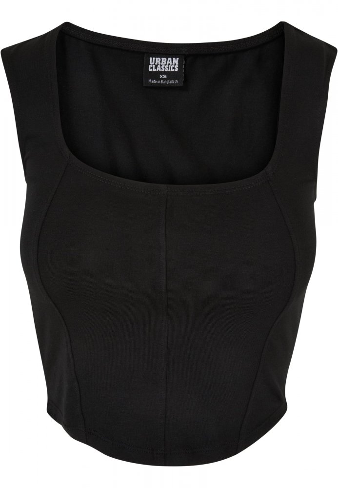 Ladies Short Corsage Top - black 4XL