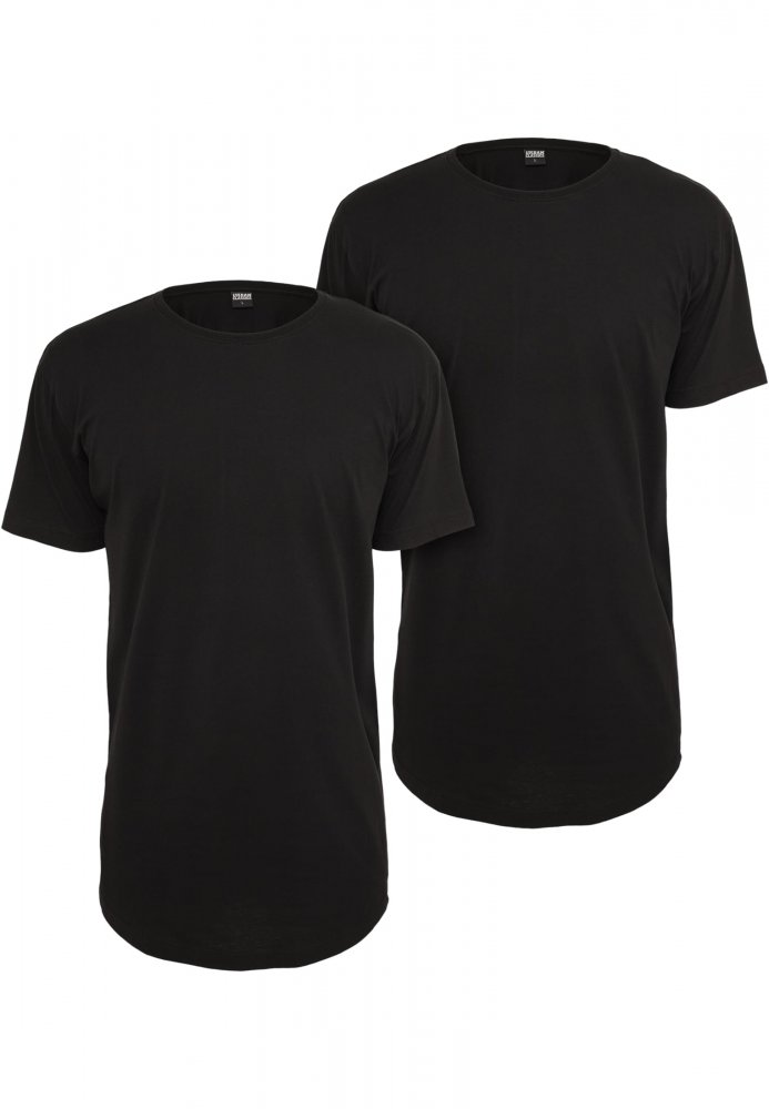 Shaped Long Tee 2-Pack - blk/blk XS