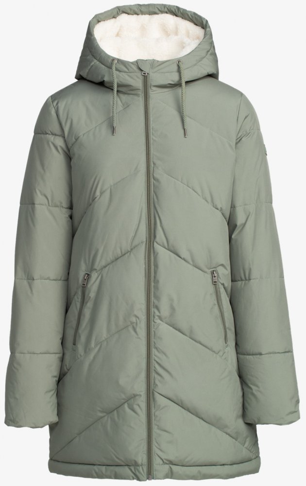 Zelenkavý dámský zimní kabát Roxy Better Weather S