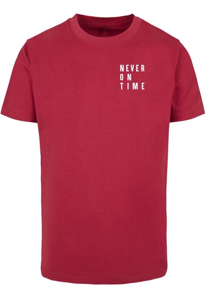 Never On Time Tee - burgundy XXL