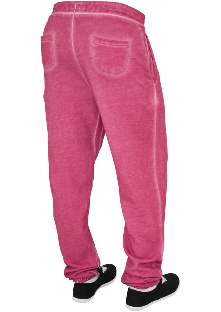 Růžové dámské tepláky Urban Classics Ladies Spray Dye Sweatpant - fuchsia L