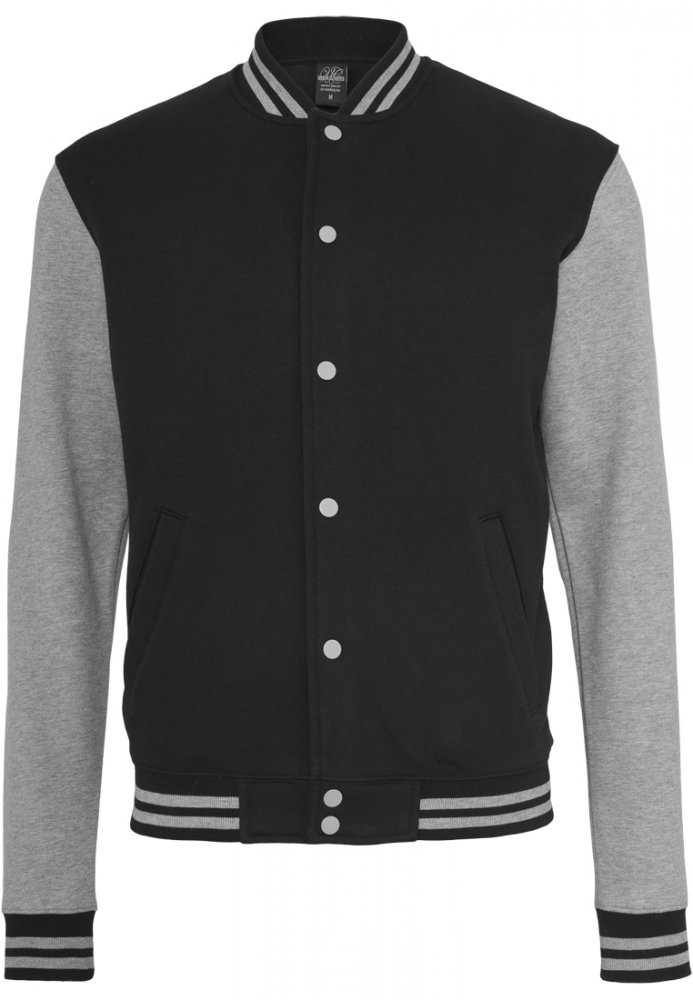 2-tone College Sweatjacket - blk/gry S