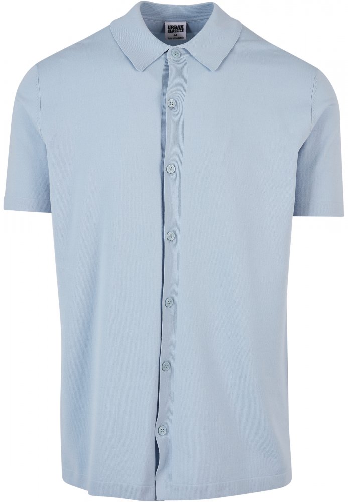 Světle modrá pánská košile Urban Classics Knitted Shirt XXL