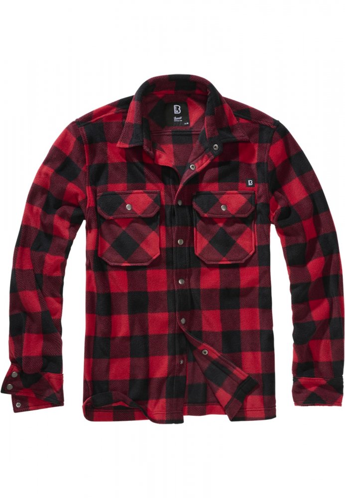 Jeff Fleece Shirt Long Sleeve - red/black M