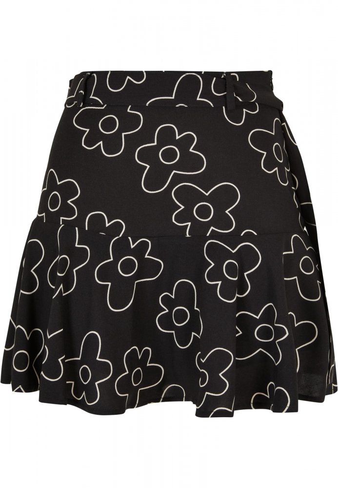 Ladies Viscose Mini Skirt - blackflower XXL