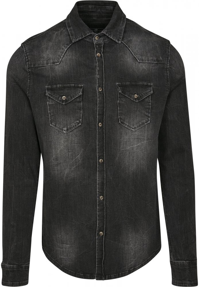 Černá pánská košile Brandit Riley Denim Shirt 4XL