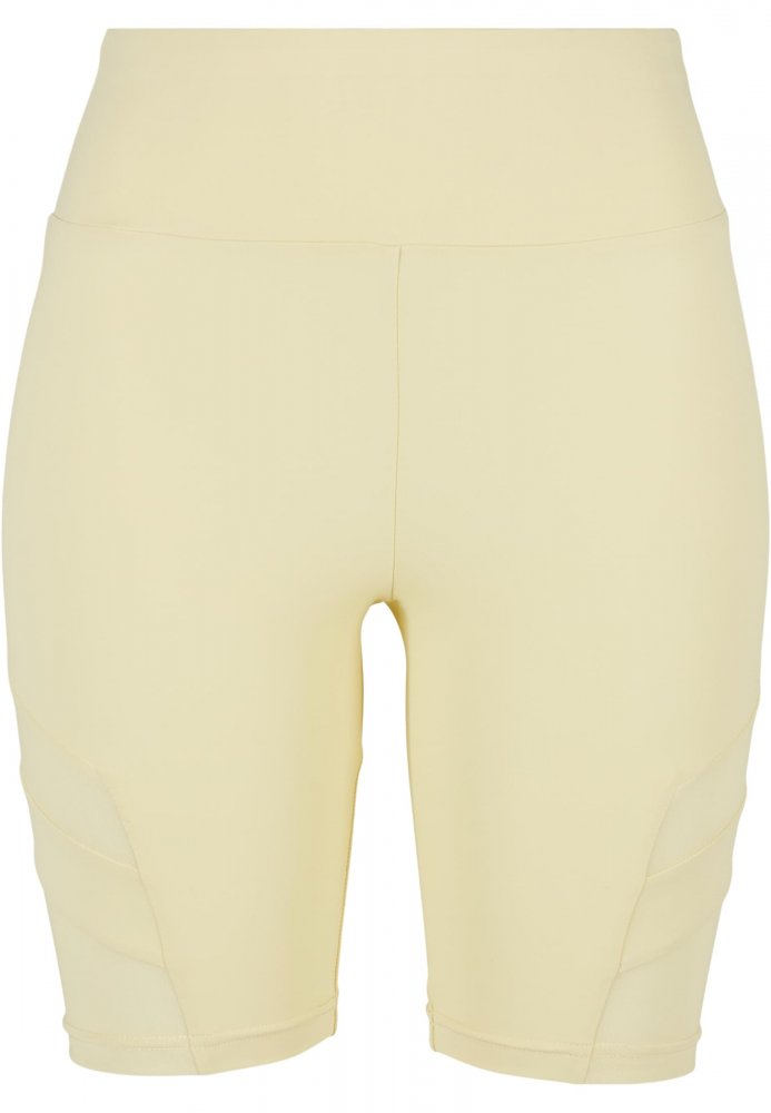 Ladies High Waist Tech Mesh Cycle Shorts - softyellow XL