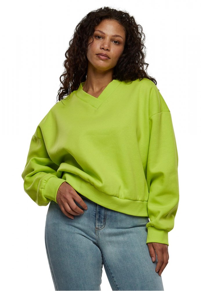Ladies Cropped V-Neck - frozenyellow L