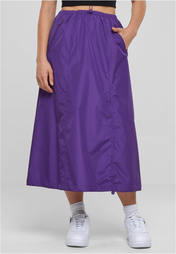 Ladies Ripstop Parachute Midi Skirt - realviolet XL