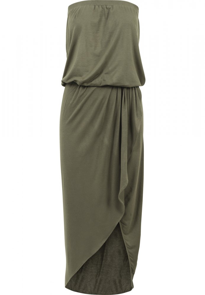 Ladies Viscose Bandeau Dress - olive XL