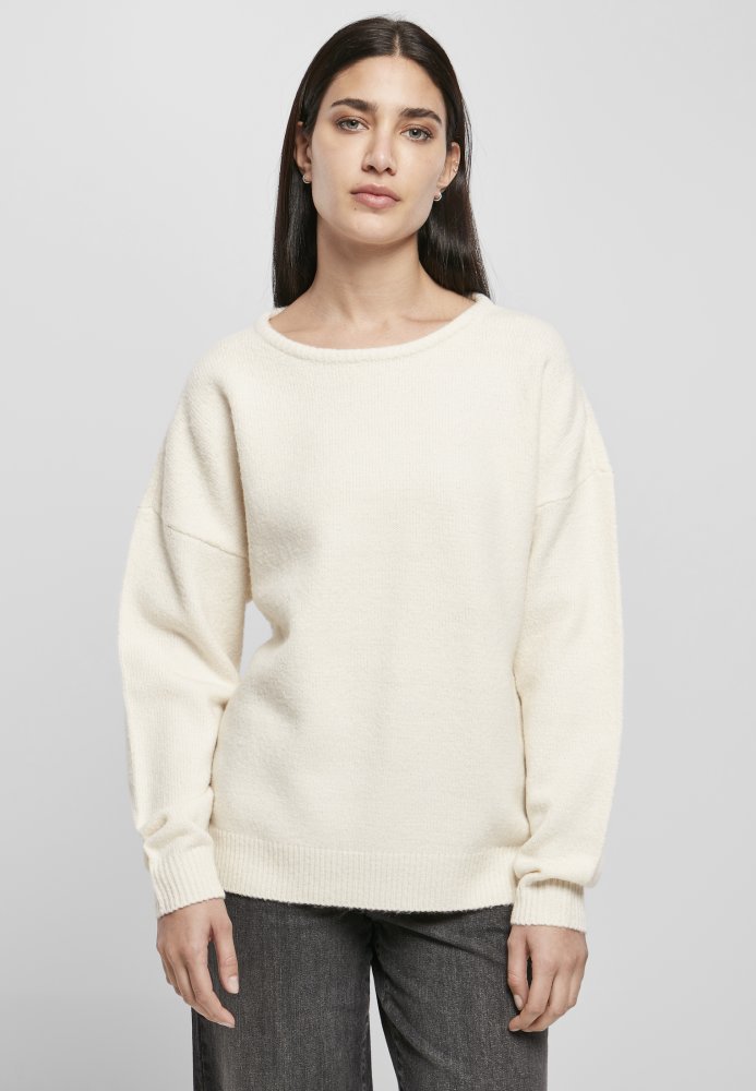 Ladies Chunky Fluffy Sweater - whitesand M