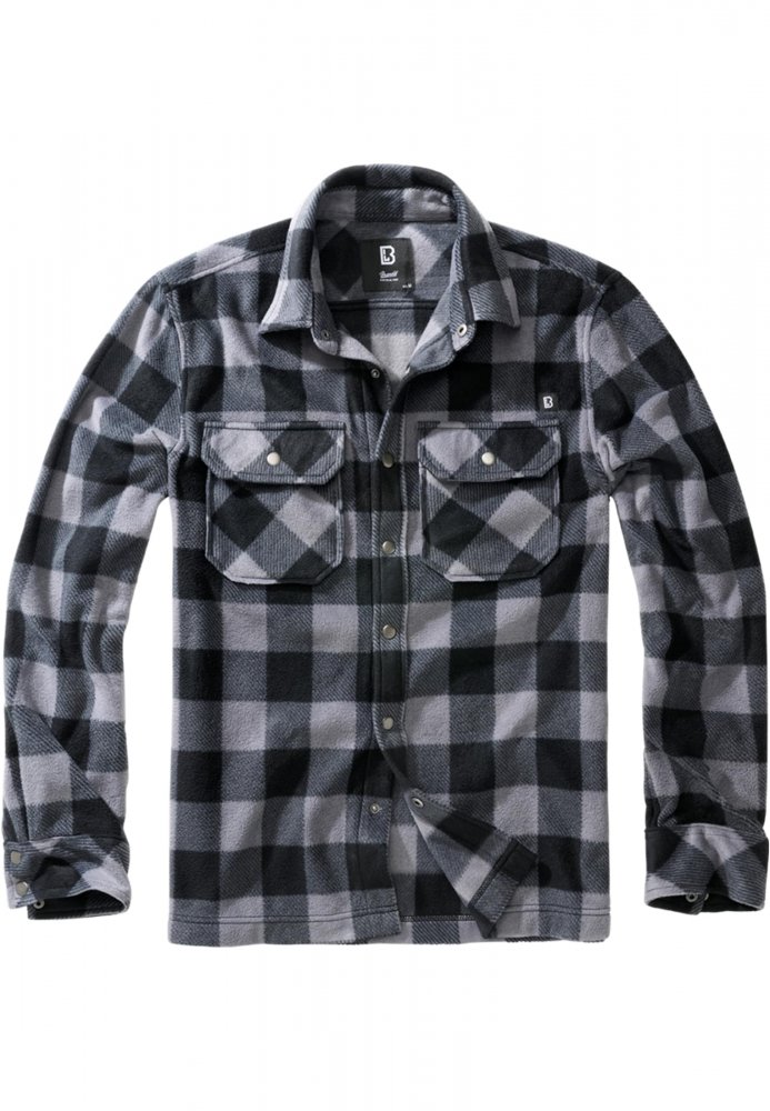 Jeff Fleece Shirt Long Sleeve - black/grey 4XL
